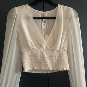 Aritzia Wilfred Genoa Blouse - Light Birch